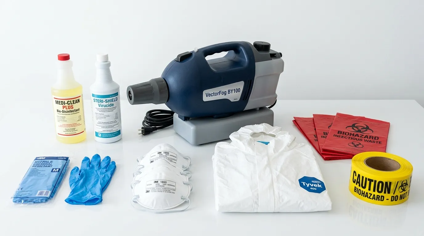 Professional biohazard remediation crew working in Athol